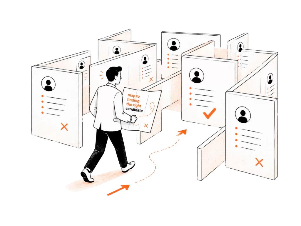 Illustration of executive search — navigating leadership talent to find the right fit